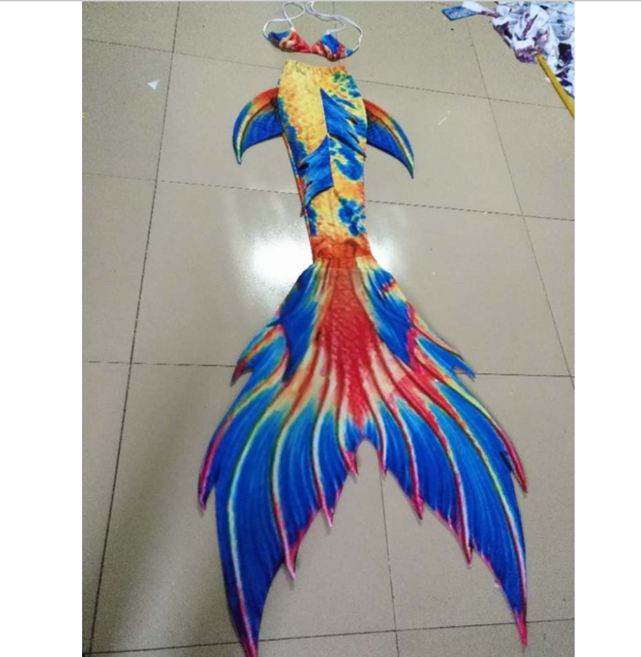 Yellow, Red and Blue well combination Swimmable Mermaid Tails for Adults Women with Monofin