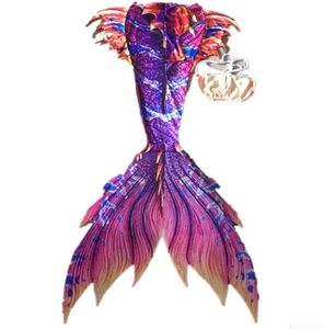 Swimmable Mermaid Tails Purple is the main color, embellished with other colors for Adults Women with Monofin