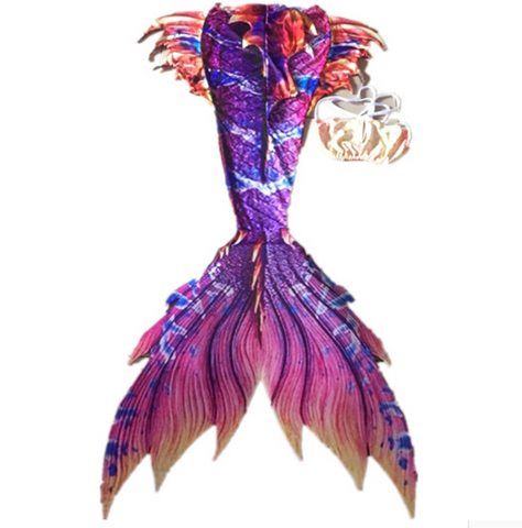 Swimmable Mermaid Tails Purple is the main color, embellished with other colors for Adults Women with Monofin