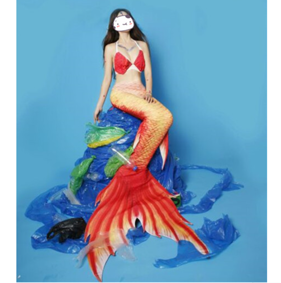 Orange and Golden perfect combination Swimmable Mermaid Tails for Adults Women with Monofin