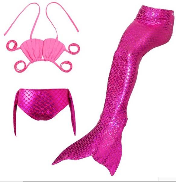 Best Swimmable Mermaid Tail Swimsuit Bikini for Kids Pink Mermaid Tail Girls Swimsuit