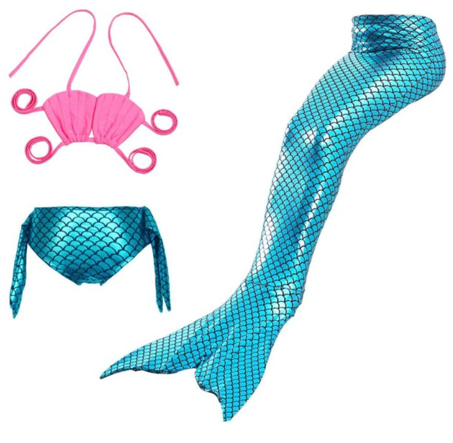 Best Swimmable Mermaid Tail Swimsuit Bikini for Kids Light Green Mermaid Tail Girls Swimsuit