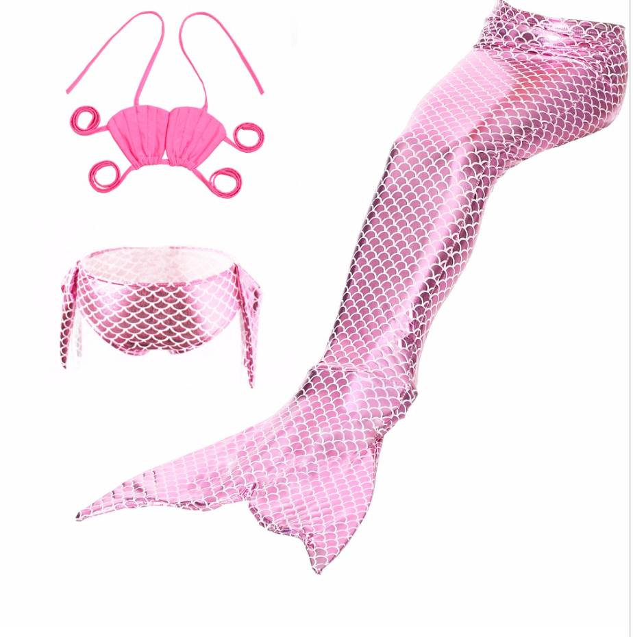 Best Swimmable Mermaid Tail Swimsuit Bikini for Kids Light Pink Mermaid Tail Girls Swimsuit
