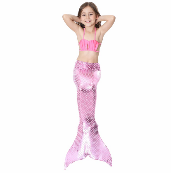 Best Swimmable Mermaid Tail Swimsuit Bikini for Kids Light Pink Mermaid Tail Girls Swimsuit