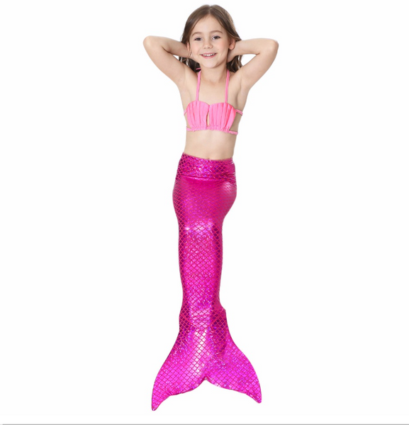 Best Swimmable Mermaid Tail Swimsuit Bikini for Kids Pink Mermaid Tail Girls Swimsuit