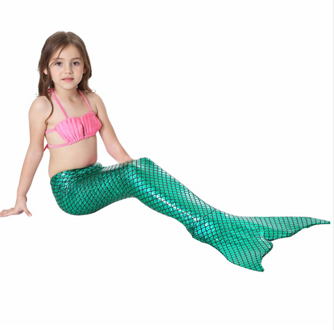 Best Swimmable Mermaid Tail Swimsuit Bikini for Kids Green Mermaid Tail Girls Swimsuit
