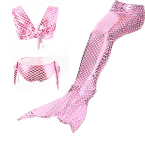 Kids Swimmable Mermaid Swimsuit Bikini for Cheap Light Pink Girls Mermaid Tails For Swimming Cosplay