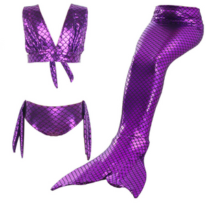 Kids Swimmable Mermaid Swimsuit Bikini for Cheap Purple Girls Mermaid Tails For Swimming Cosplay