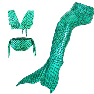 Kids Swimmable Mermaid Swimsuit Bikini for Cheap Green Girls Mermaid Tails For Swimming Cosplay