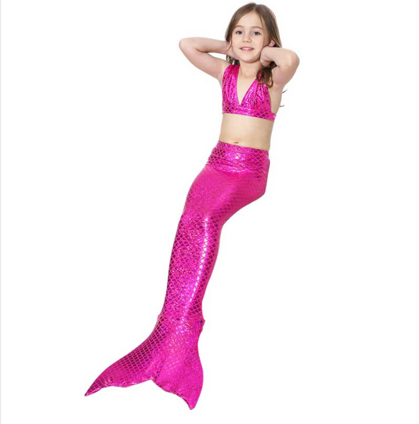 Kids Swimmable Mermaid Swimsuit Bikini for Cheap Pink Girls Mermaid Tails For Swimming Cosplay