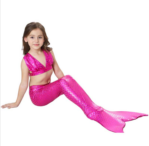 Kids Swimmable Mermaid Swimsuit Bikini for Cheap Pink Girls Mermaid Tails For Swimming Cosplay