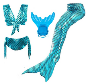 Kids Swimmable Mermaid Swimsuit Bikini for Cheap Mermaid Tail with Fins Monofin Flipper for Girls