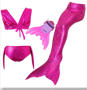 Kids Swimmable Mermaid Swimsuit Bikini Pink for Cheap Mermaid Tail with Fins Monofin Flipper for Girls