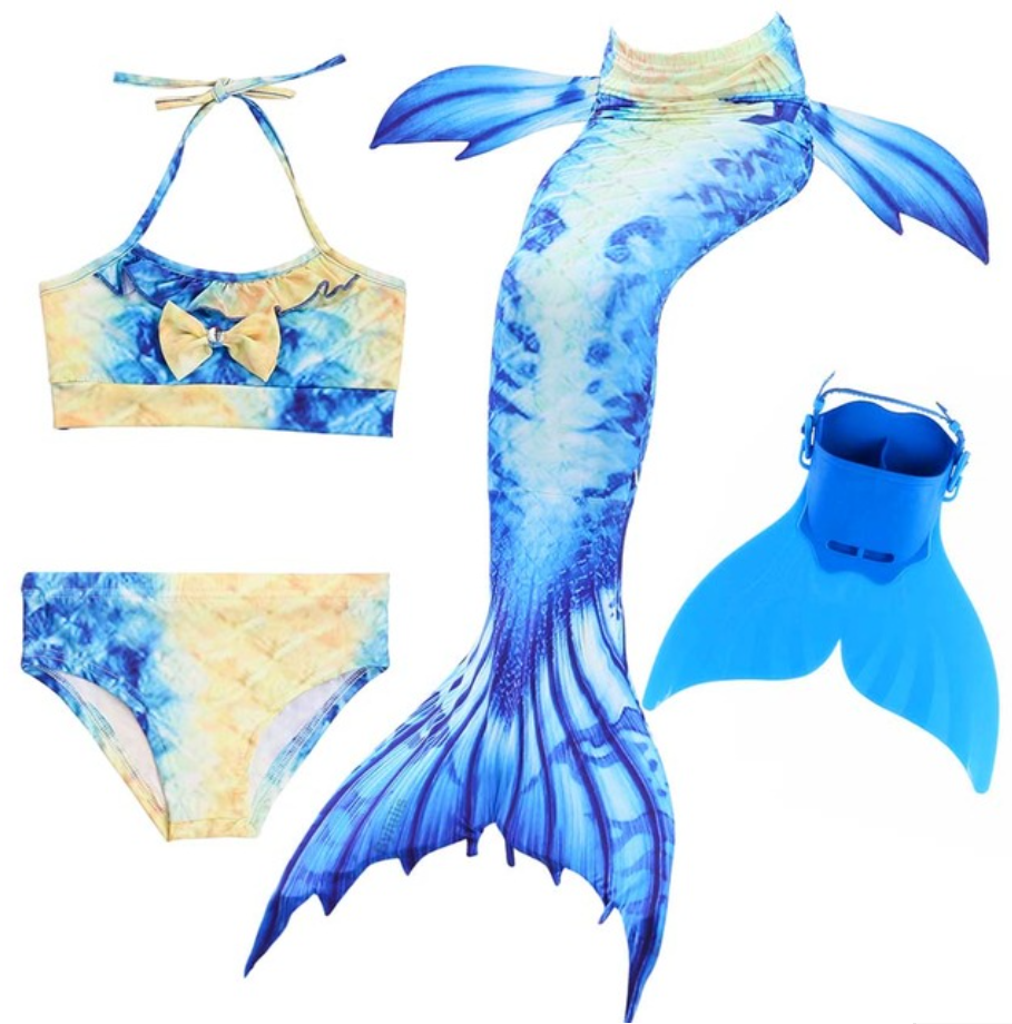 Kids Best Mermaid Tails for Swimming Swimsuit Bikini K with Fins Monofin Flipper for Girls
