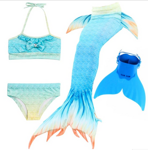Kids Best Mermaid Tails for Swimming Swimsuit Bikini P with Fins Monofin Flipper for Girls