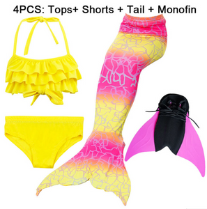 Girls Best Kids Mermaid Tail Swimwear Bikini for Swimming I with Fins Monofin Flipper for Girls
