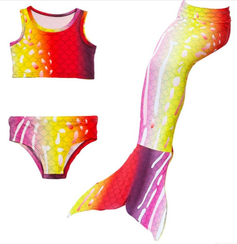 Cheap Mermaid Swim Tail for Girls Swimmable Swimwear Bikini F