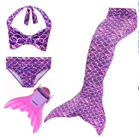 Cheap Mermaid Swim Tail for Girls Swimmable Swimwear Bikini G with Fins Monofin Flipper