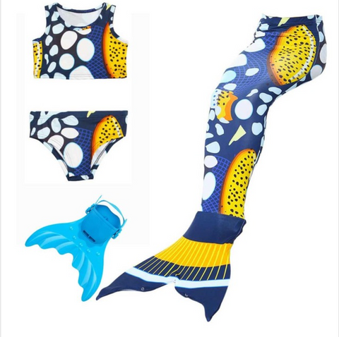 Cheap Mermaid Swim Tail for Girls Swimmable Swimwear Bikini B with Fins Monofin Flipper