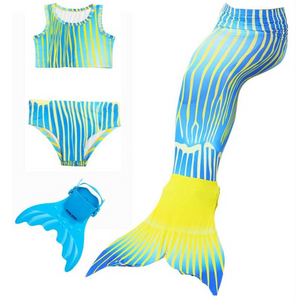 Cheap Mermaid Swim Tail for Girls Swimmable Swimwear Bikini D with Fins Monofin Flipper