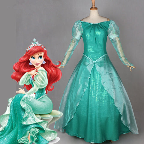 Ariel Blue Sparkly Dress - Priness Ariel Cosplay Dress