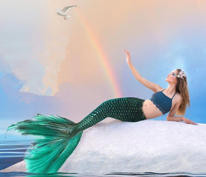 Custom Green Realistic Mermaid Tail For Swimming Adults Kids Any Sizes