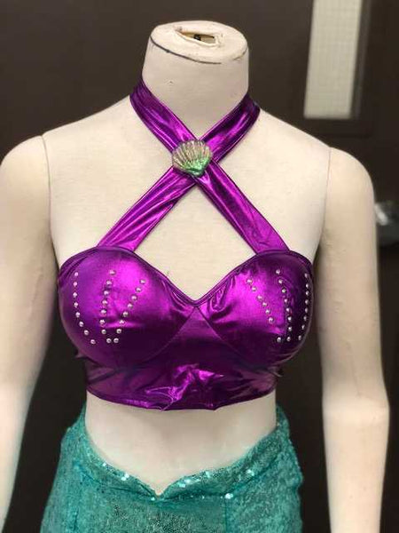 Purple Top Green Mermaid Costume Fins Fish Mermaid Tail Cosplay Costume