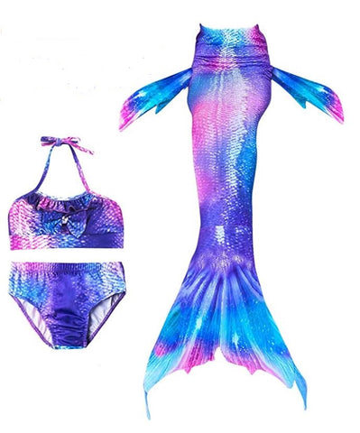 Stunning Colorful Girls Mermaid Tail Swimsuit for Swimming Bikini Suit Set Fast Shipping